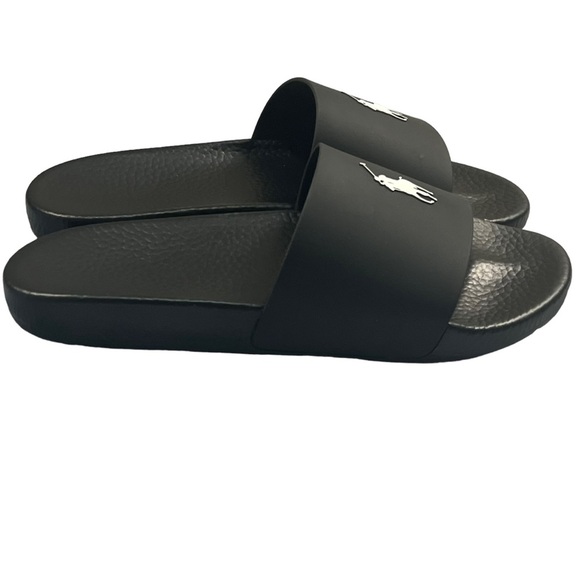 Polo Ralph Lauren Men's Signature Pony Slide Sandals Black Sizes 7 8 9 11 12 13 - Picture 5 of 14